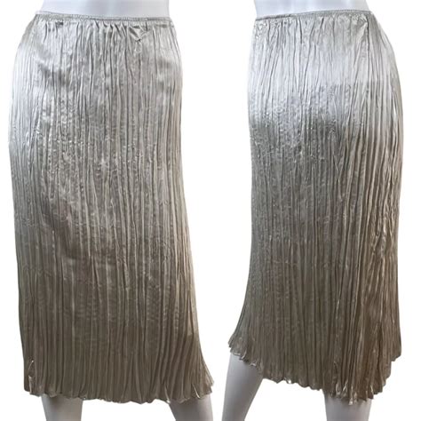 eileen fisher pleated fabric metallic|Eileen Fisher Pleated Metallic Skirt .